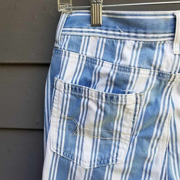 American Eagle Blue White Stripe Mom Jeans size 4 Long - Picture 7 of 12